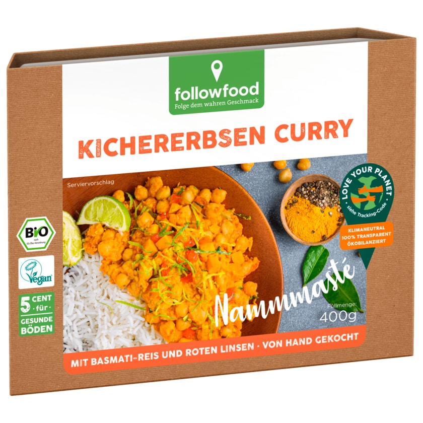 Followfood Kichererbsen Curry Bio vegan 400g